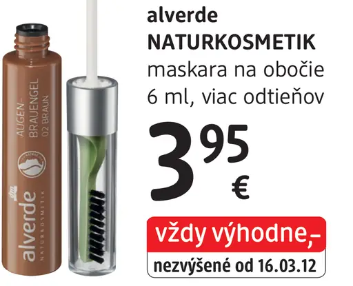 Alverde Naturkosmetik maskara na obočie