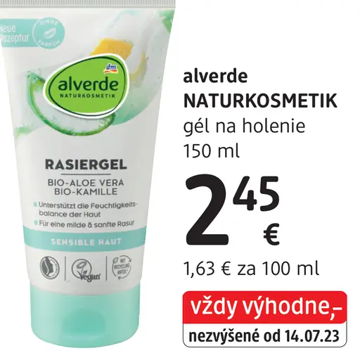 Alverde NATURKOSMETIK gél na holenie