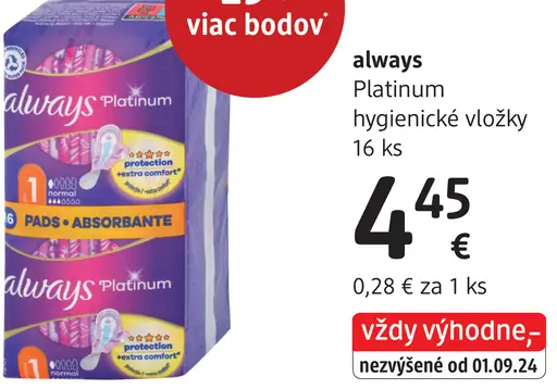 Always Platinum hygienické vložky