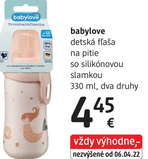 Babylove detská fľaša na pitie so silikónovou slamkou