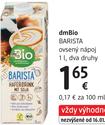 DmBio BARISTA ovsený nápoj
