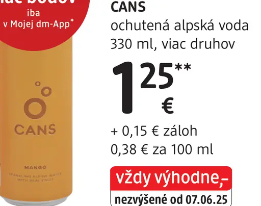 Cans ochutená alpská voda