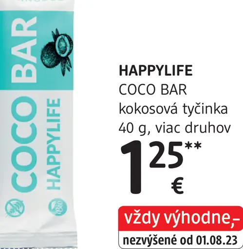 HAPPYlife COCO BAR kokosová tyčinka