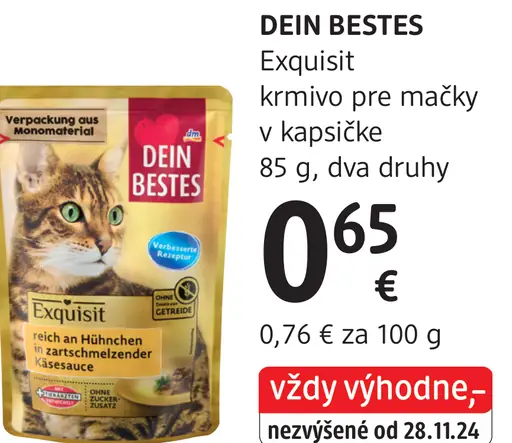 Dein Bestes Exquisit krmivo pre mačky v kapsičke