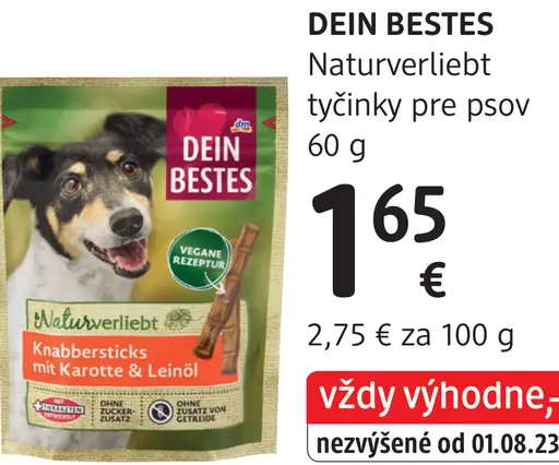 DEIN BESTES Naturverliebt tyčinky pre psov