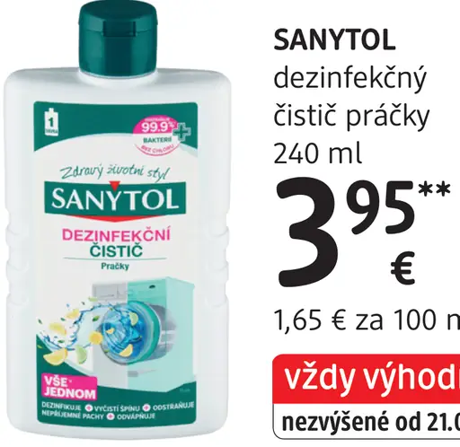 SANYTOL dezinfekčný čistič práčky