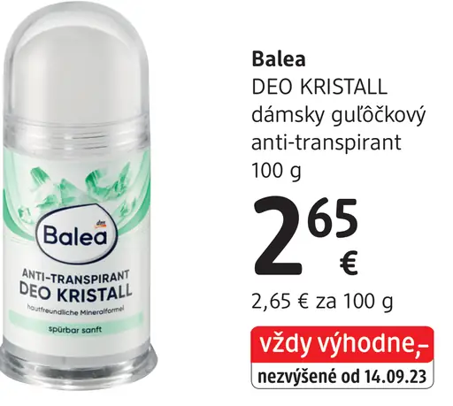 Balea DEO KRISTALL dámsky guličkový anti-transpirant