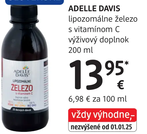 Adelle Davis lipozomálne železo s vitamínom C