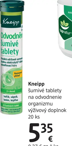 Kneipp šumivé tablety na odvodnenie organizmu