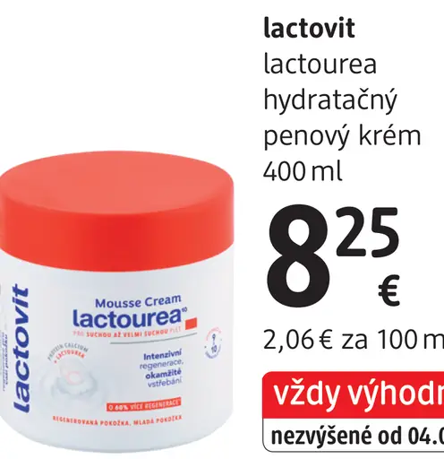 Lactovit lactourea hydratačný penový krém