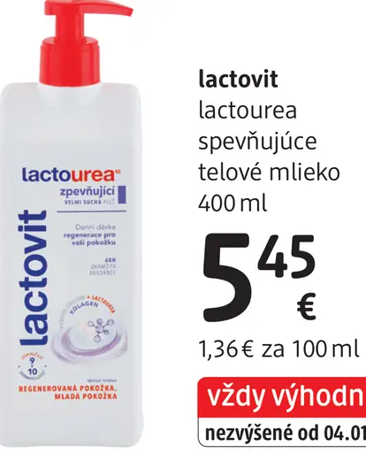Lactovit Lactourea regeneračné telové mlieko