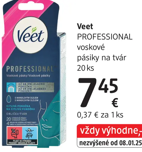 Veet PROFESSIONAL voskové pásky na tvár