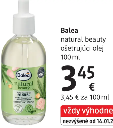 Balea natural beauty ošetrujúci olej