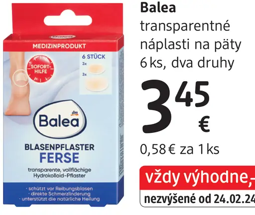 Balea transparentné náplasti na päty