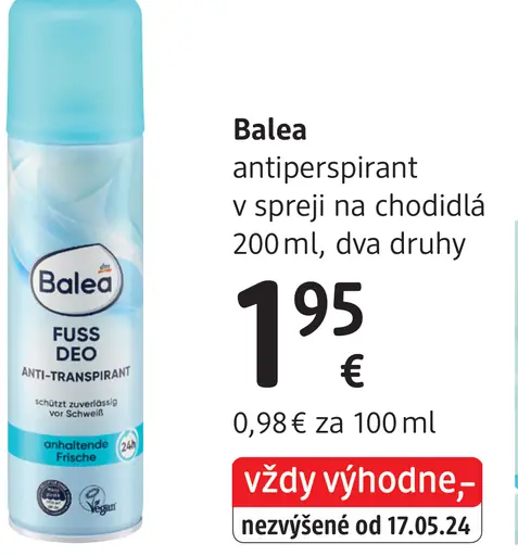 Balea antiperspirant v spreji na chodidlá