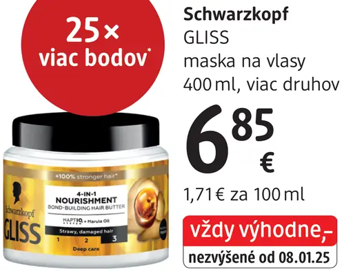 Schwarzkopf Gliss maska sérum na vlasy