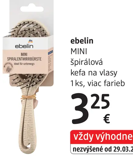 Ebelin Mini špirálová kefa na vlasy