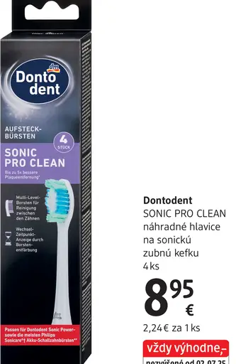 Dontodent Sonic Pro Clean náhradné hlavice
