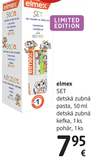 Elmex SET detská zubná pasta a kefka