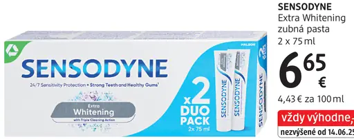 Sensodyne Extra Whitening zubná pasta 2 x