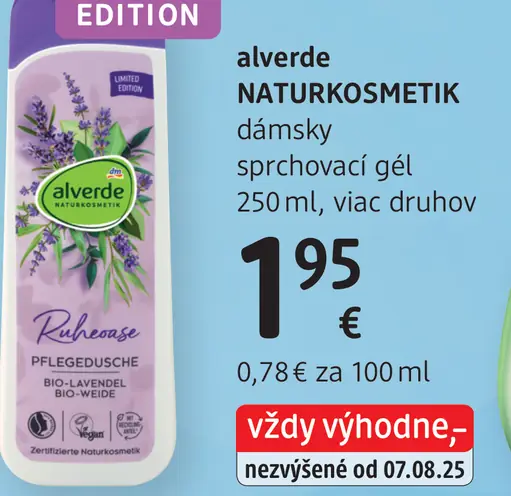Alverde NATURKOSMETIK dámsky sprchovací gél