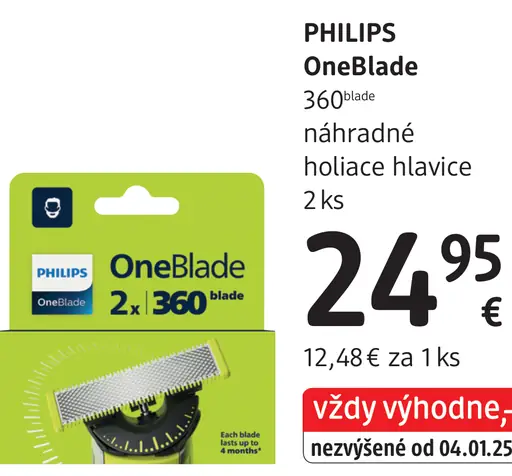 Philips OneBlade náhradné holiace hlavice