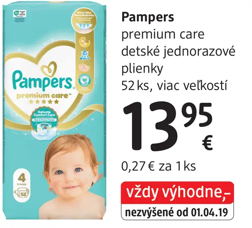 Pampers premium care detské plienky