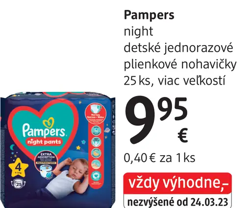 Pampers night detské jednorazové plienkové nohavičky