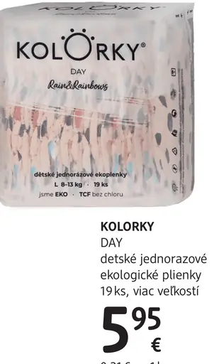 KOLORKY DAY Detské jednorazové ekologické plienky