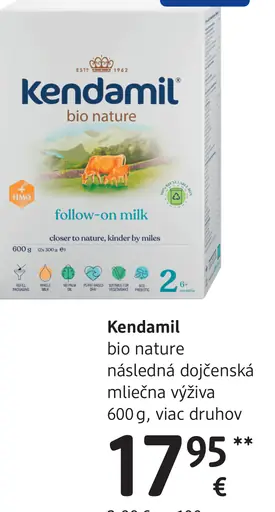 Kendamil bio nature následná dojčenská mliečna výživa