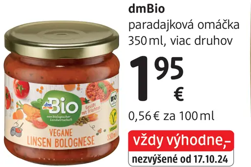 DmBio paradajková omáčka