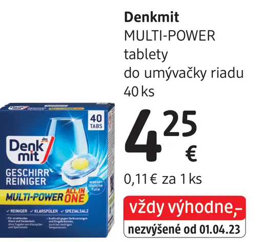 Denkmit MULTI-POWER tablety do umývačky riadu