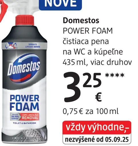 Domestos POWER FOAM čistiaca pena na WC a kúpeľne