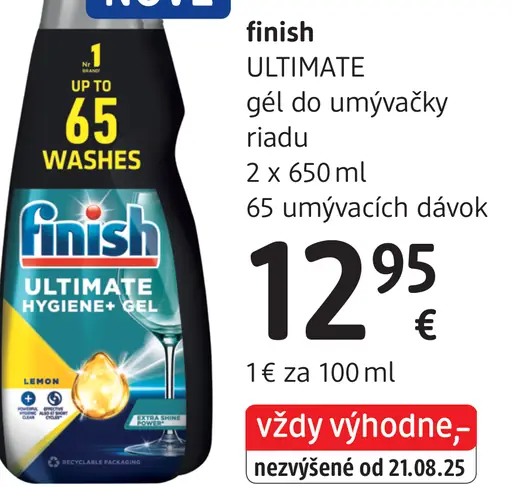 Finish ULTIMATE gél do umývačky riadu