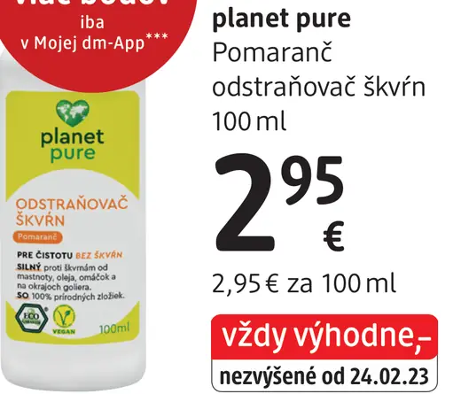 Planet pure Pomaranč odstraňovač škvŕn