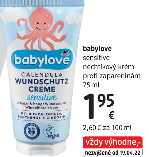 Babylove sensitive nechtíkový krém proti zapareninám