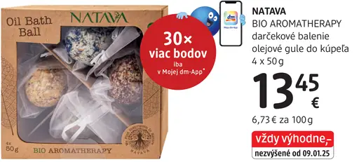 Natava BIO AROMATHERAPY darčekové balenie olejové gule do kúpeľa