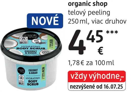 Organic shop telový peeling