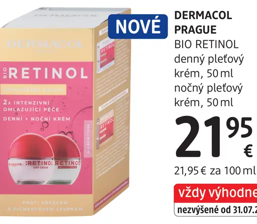 Dermacol Prague BIO Retinol denný pleťový krém nočný pleťový krém