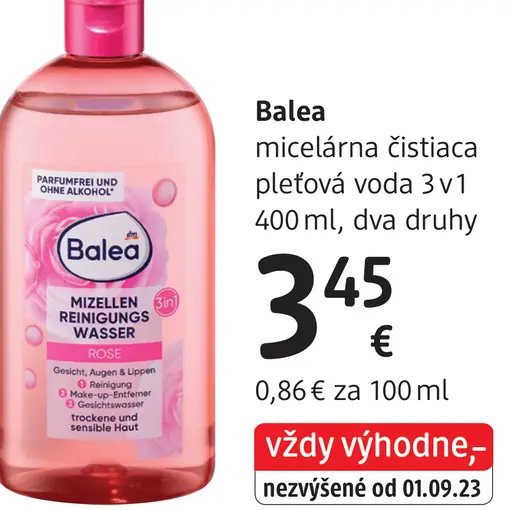 Balea micelárna čistiaca pleťová voda 3v1