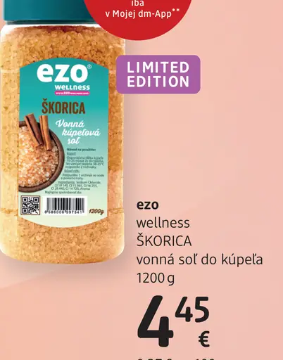 Ezo wellness Škorica vonná soľ do kúpeľa