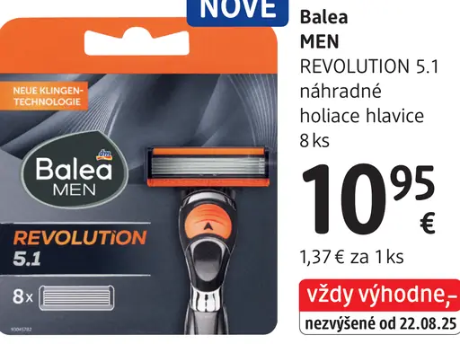 Balea MEN REVOLUTION 5.1 náhradné holiace hlavice