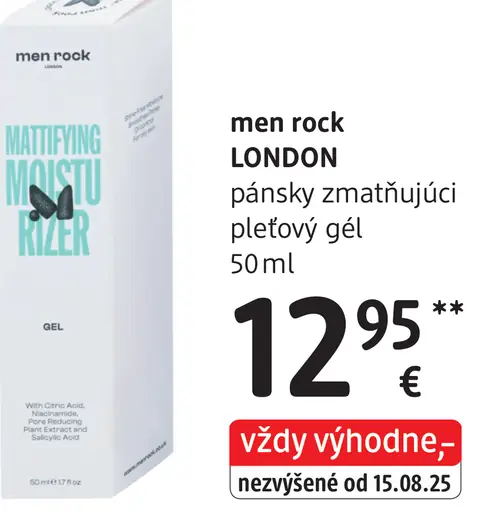 Men rock LONDON pánsky zmatňujúci pleťový gél