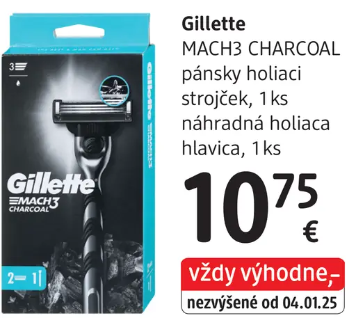 Gillette MACH3 CHARCOAL pánsky holiaci strojček