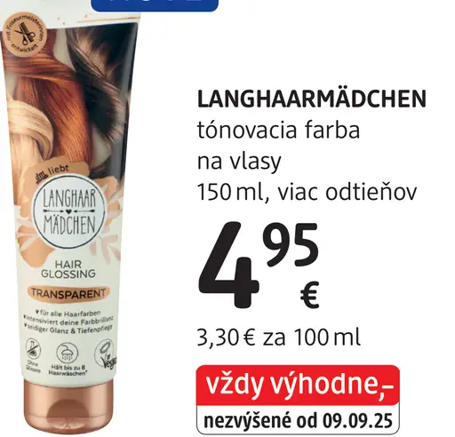 LANGHAARMÄDCHEN tónovacia farba na vlasy