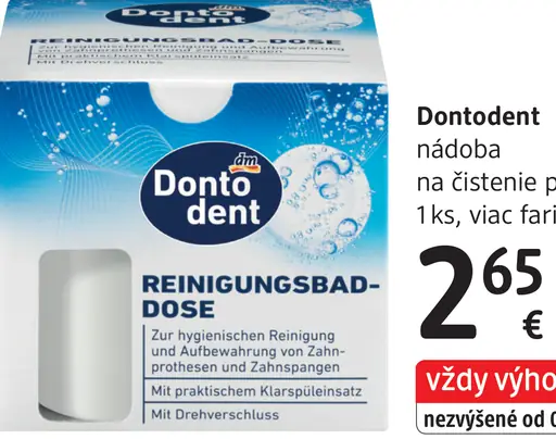 Dontodent nádoba na čistenie protézy