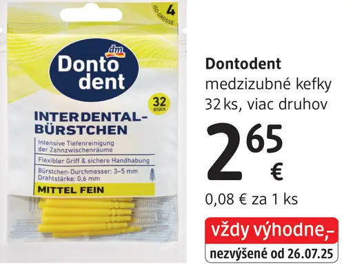 Dontodent medzizubné kefky