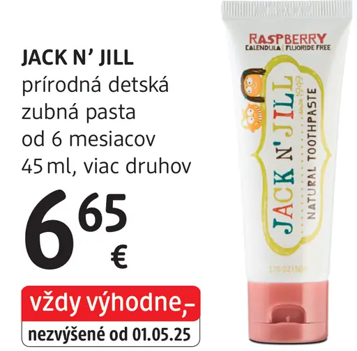Jack N’ Jill prírodná detská zubná pasta