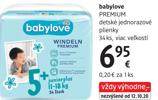 Babylove PREMIUM detské jednorazové plienky