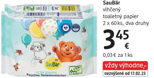 SauBär vlhčený toaletný papier